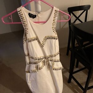 Studded Ponte Peplum Dress